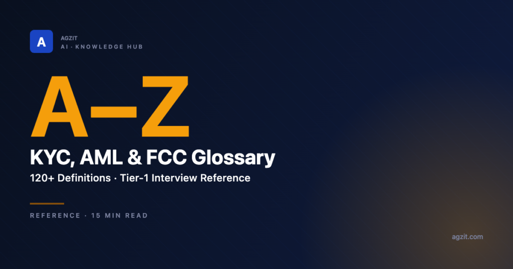 The Complete KYC, AML & FCC Glossary: A-Z Reference - AGZIT AI