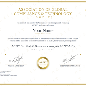AGZIT Certified AI Governance Analyst (AGZIT-AIG)