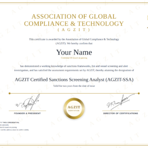 AGZIT Certified Sanctions Screening Analyst (AGZIT-SSA)